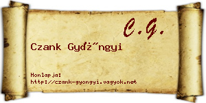 Czank Gyöngyi névjegykártya